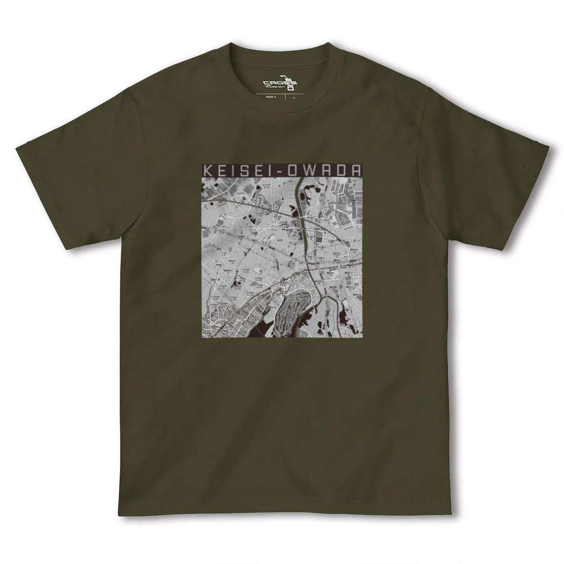 【京成大和田（千葉県）】地図柄ヘビーウェイトTシャツ