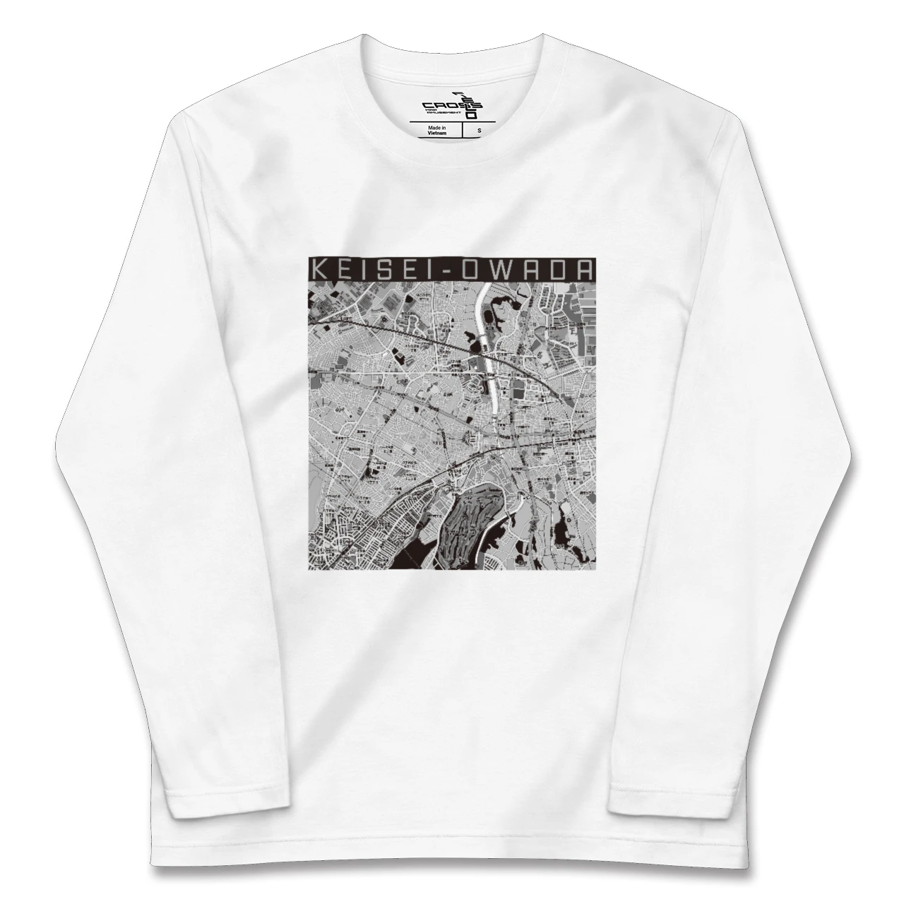 【京成大和田（千葉県）】地図柄ロングスリーブTシャツ