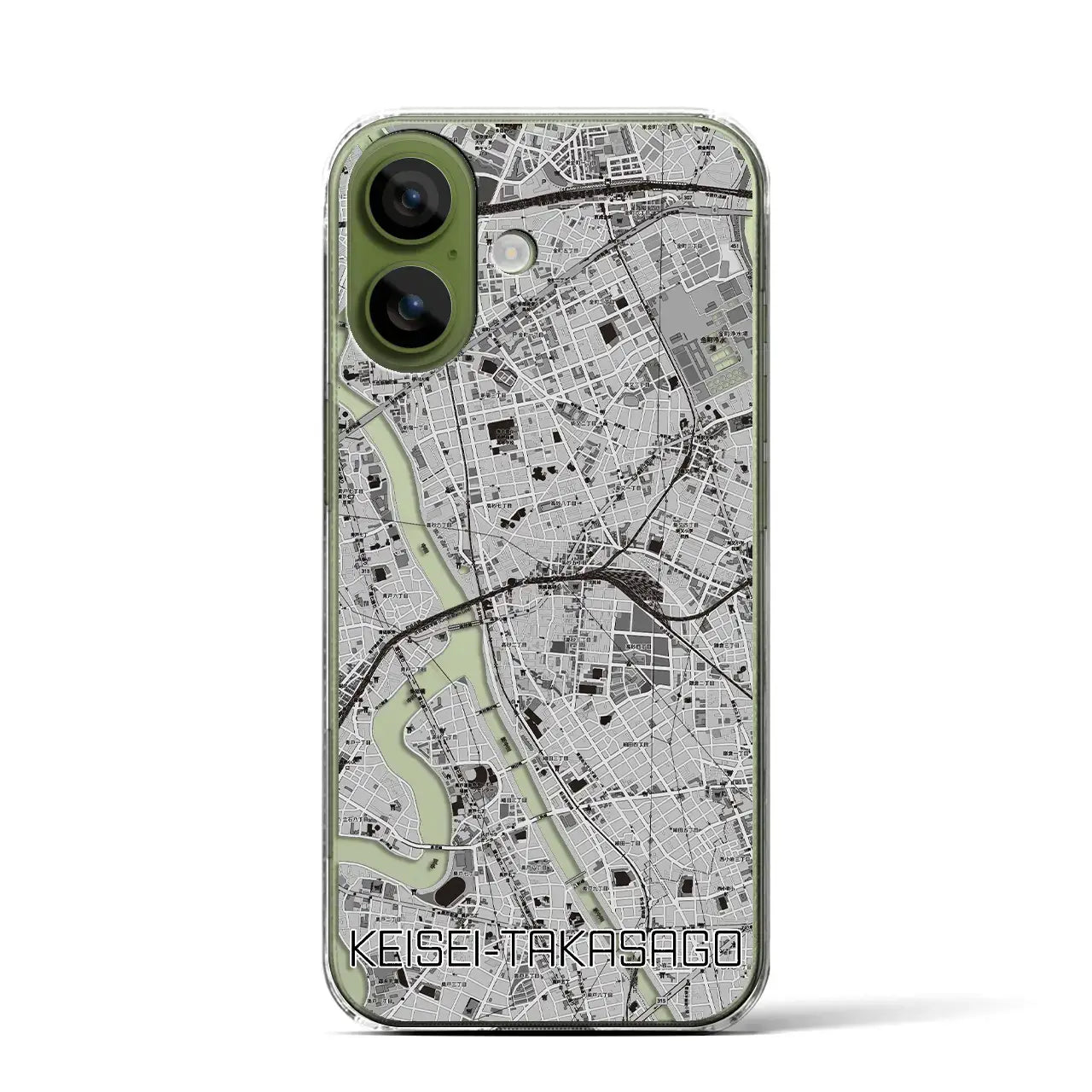 【京成高砂（東京都）】地図柄iPhoneケース（クリアタイプ）