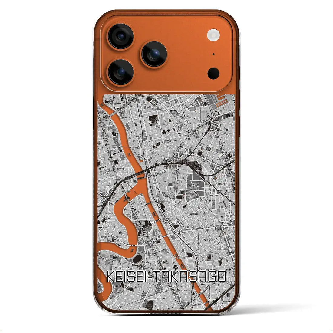【京成高砂（東京都）】地図柄iPhoneケース（クリアタイプ）