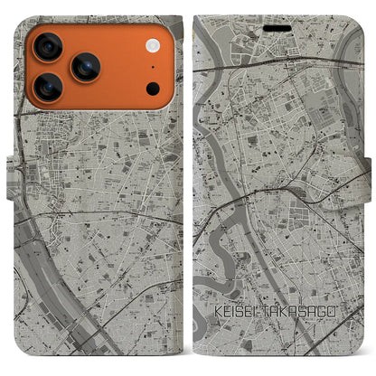 【京成高砂（東京都）】地図柄iPhoneケース（手帳タイプ）