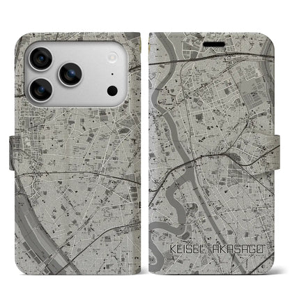 【京成高砂（東京都）】地図柄iPhoneケース（手帳タイプ）