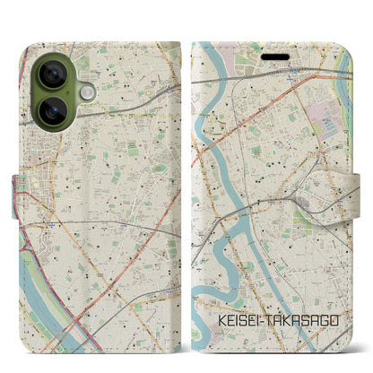 【京成高砂（東京都）】地図柄iPhoneケース（手帳タイプ）