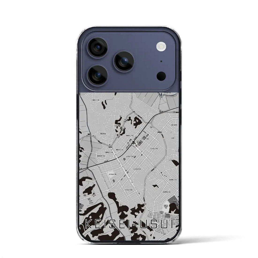 【京成臼井(千葉県)】地図柄iPhoneケース(クリアタイプ)モノトーン・iPhone 17 Pro Max 用