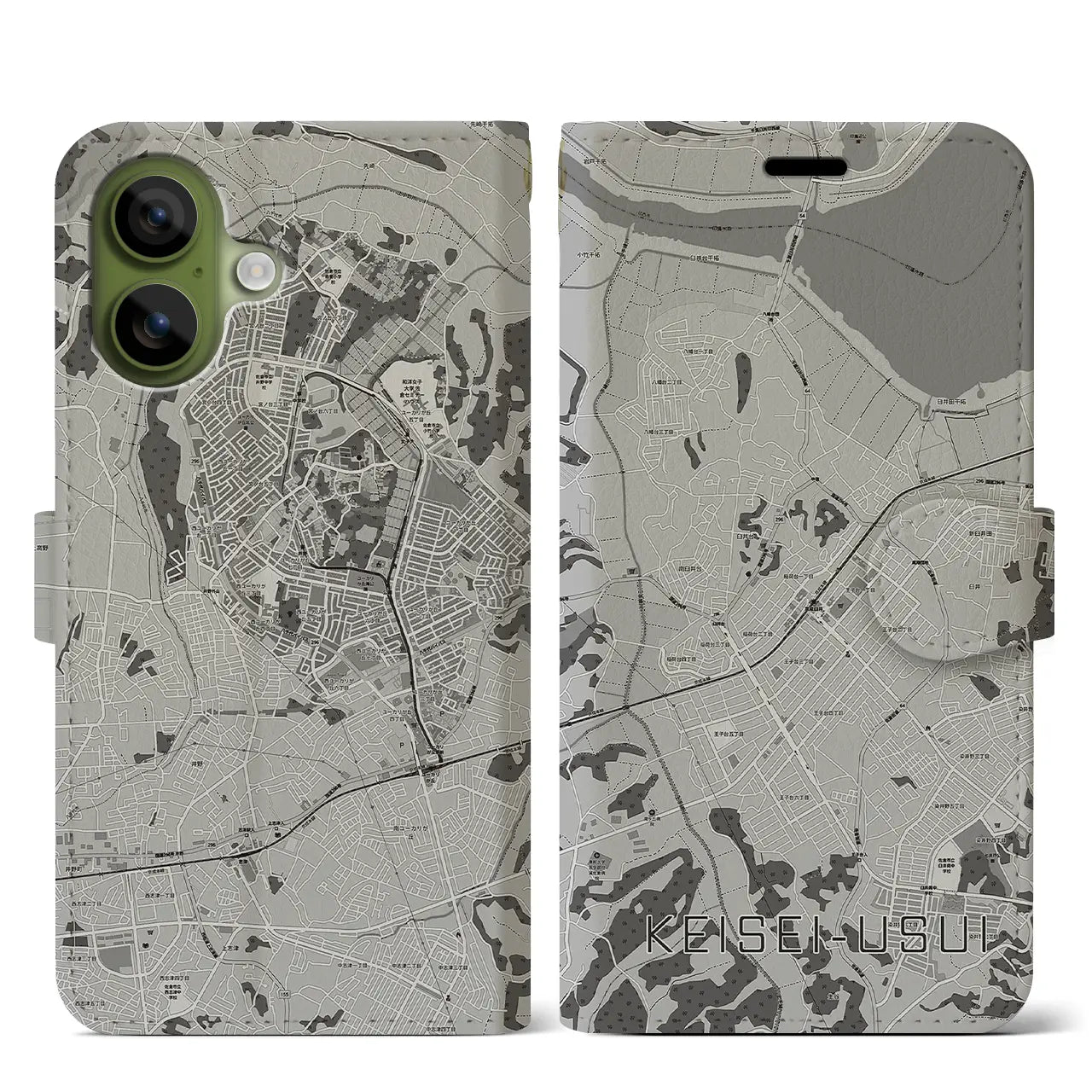 【京成臼井（千葉県）】地図柄iPhoneケース（手帳タイプ）