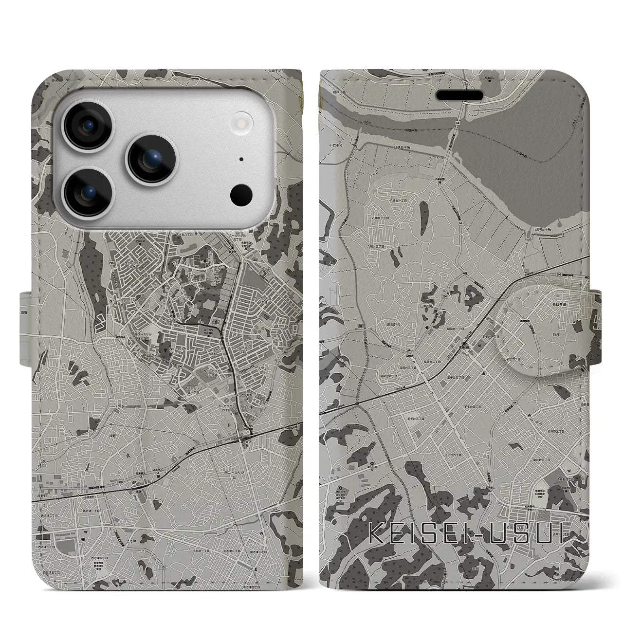 【京成臼井（千葉県）】地図柄iPhoneケース（手帳タイプ）