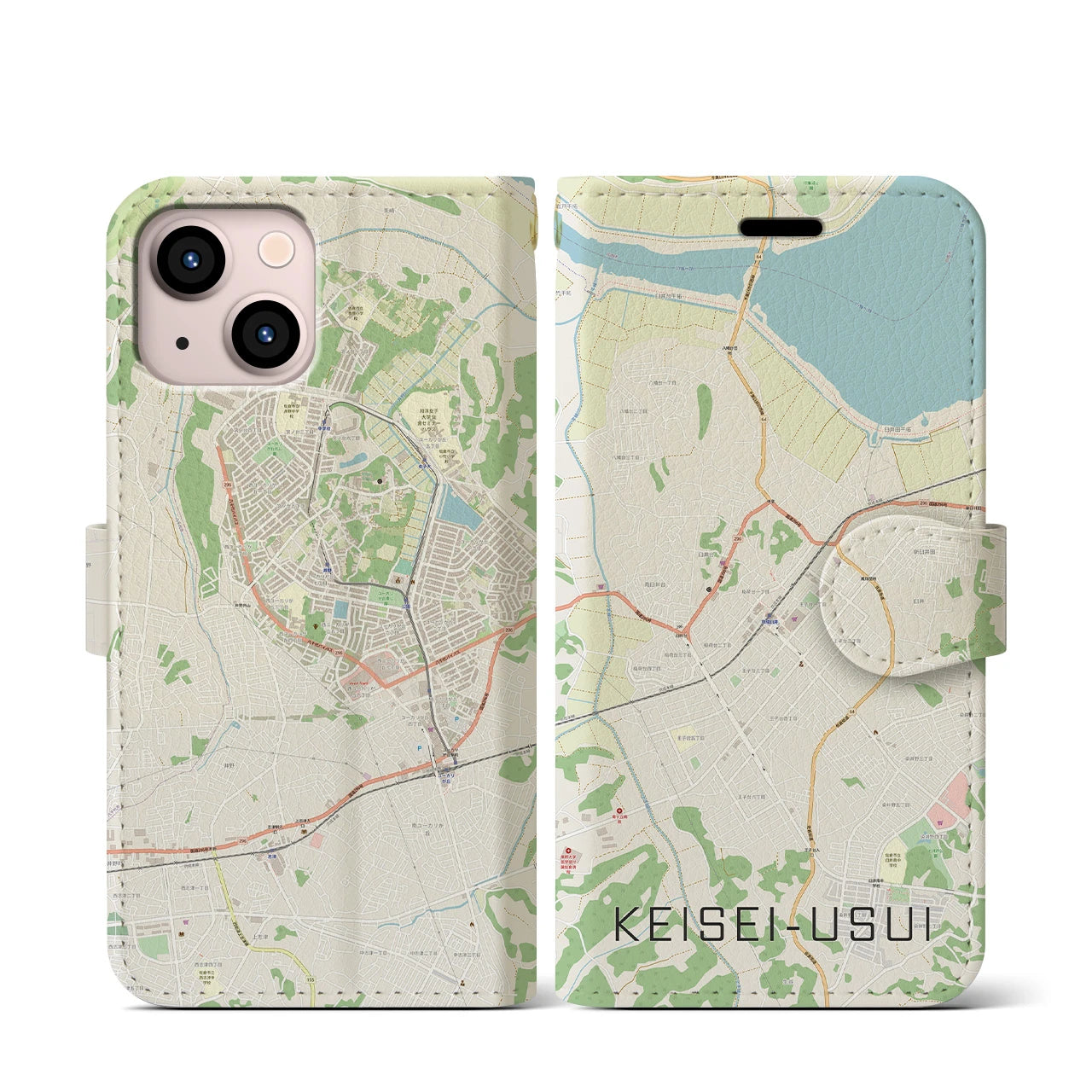 【京成臼井（千葉県）】地図柄iPhoneケース（手帳タイプ）