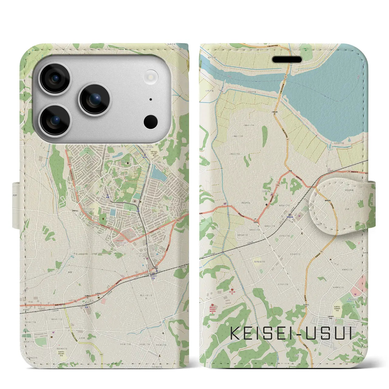 【京成臼井（千葉県）】地図柄iPhoneケース（手帳タイプ）