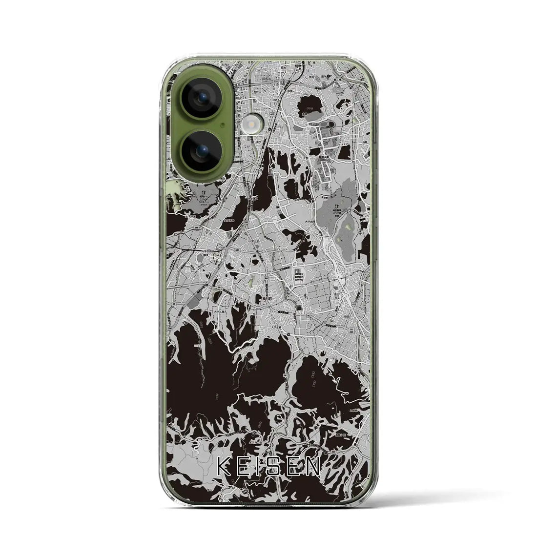 【桂川（福岡県）】地図柄iPhoneケース（クリアタイプ）モノトーン・iPhone 17 Pro Max 用