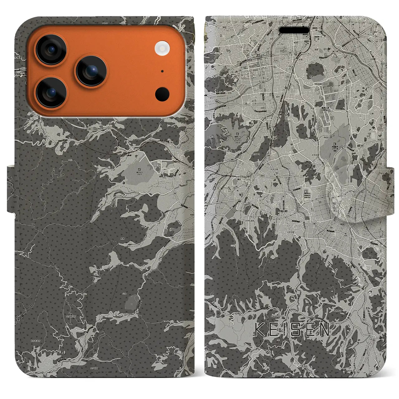 【桂川（福岡県）】地図柄iPhoneケース（手帳タイプ）