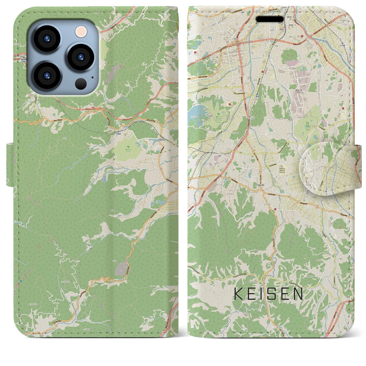 【桂川（福岡県）】地図柄iPhoneケース（手帳タイプ）