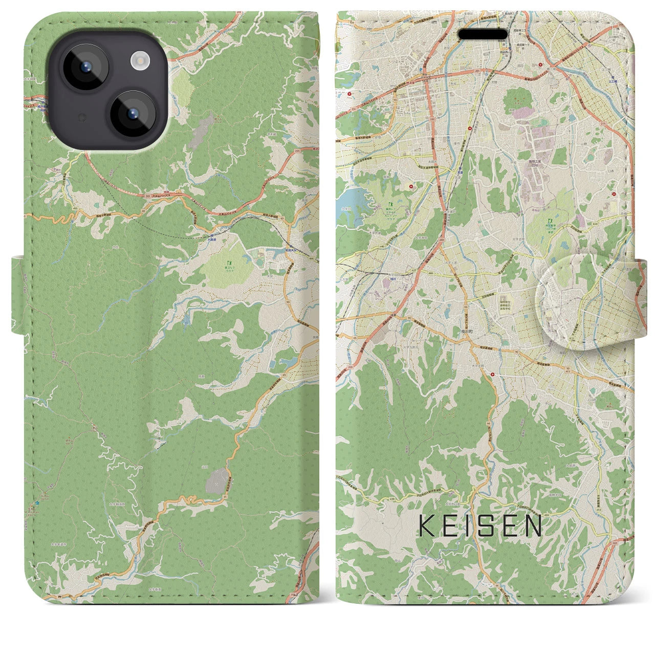 【桂川（福岡県）】地図柄iPhoneケース（手帳タイプ）