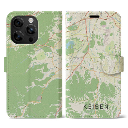 【桂川（福岡県）】地図柄iPhoneケース（手帳タイプ）ナチュラル・iPhone 16 用