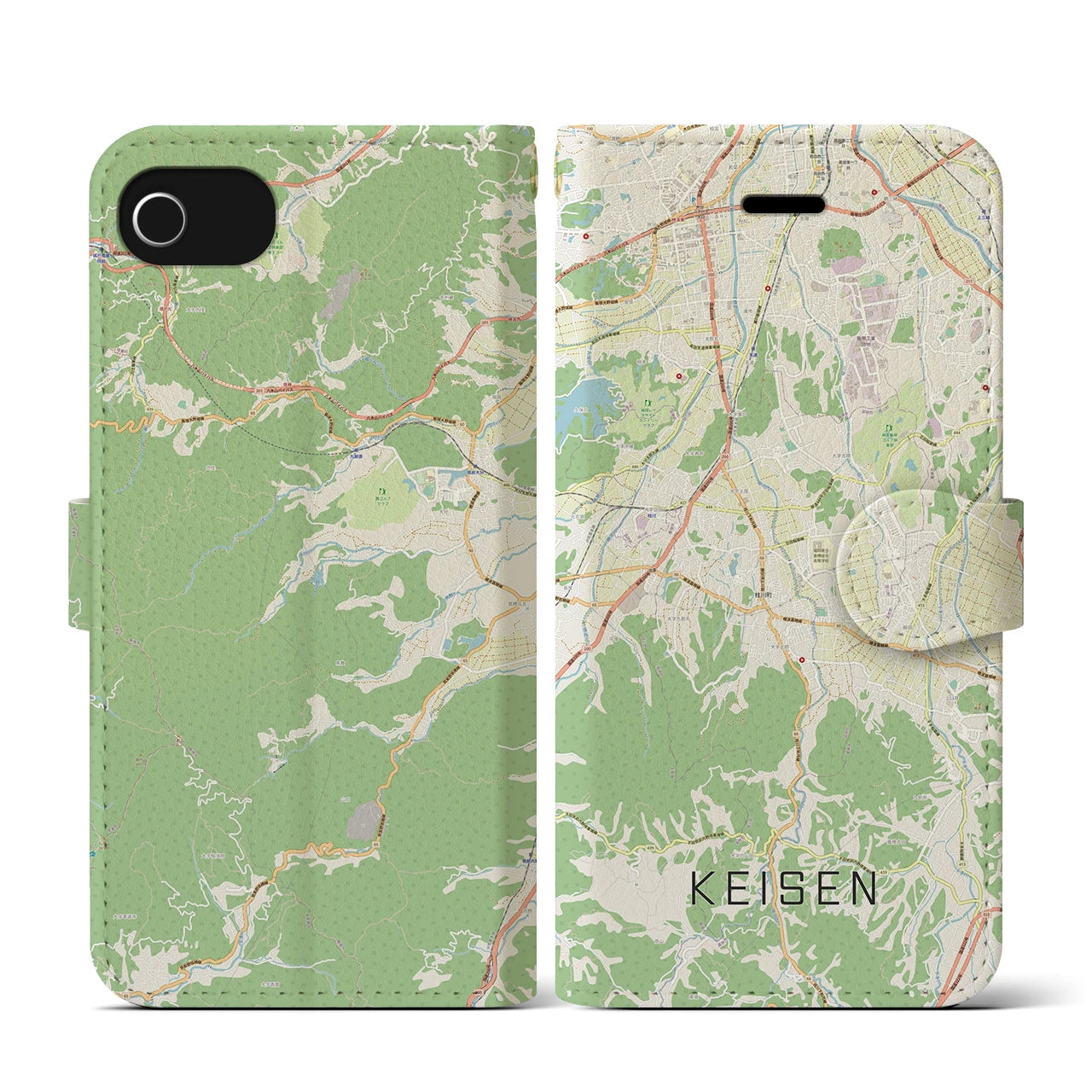 【桂川（福岡県）】地図柄iPhoneケース（手帳タイプ）