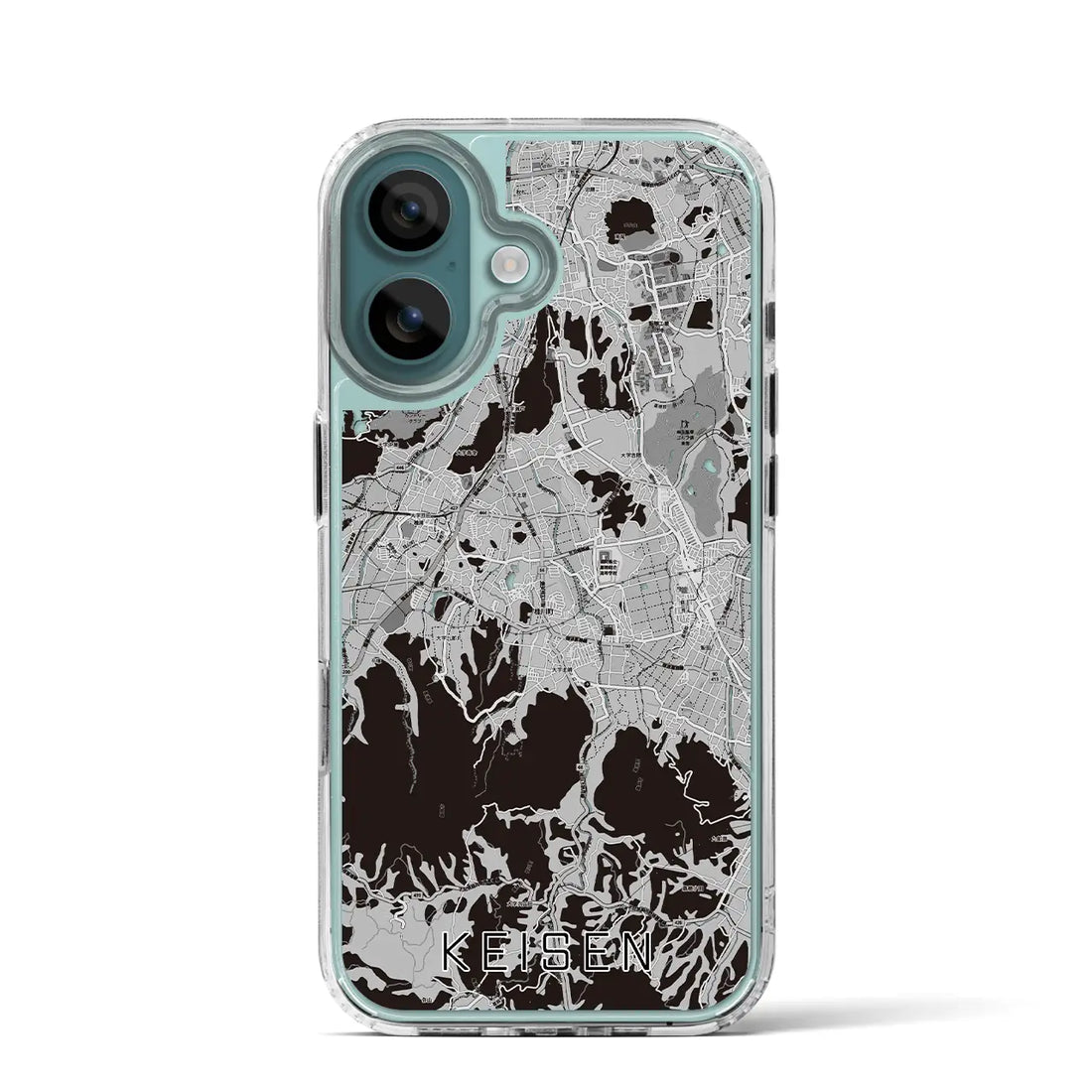 【桂川（福岡県）】地図柄iPhoneケース（MagSafeタイプ）モノトーン・iPhone 16 Pro 用