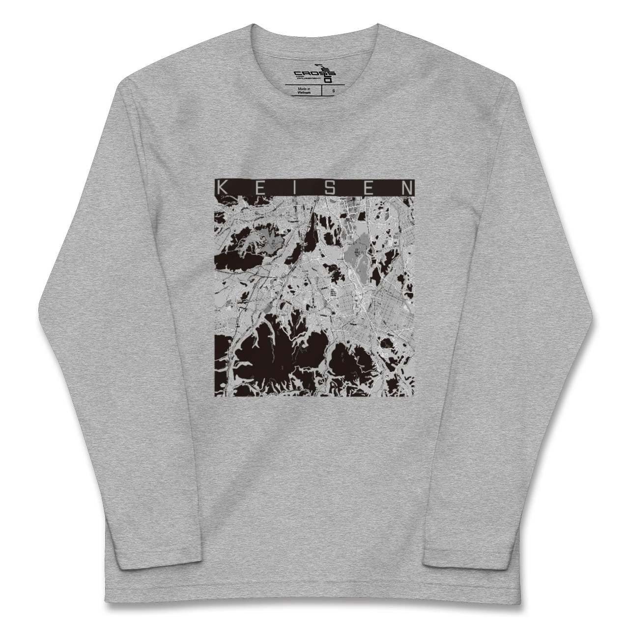 【桂川（福岡県）】地図柄ロングスリーブTシャツ