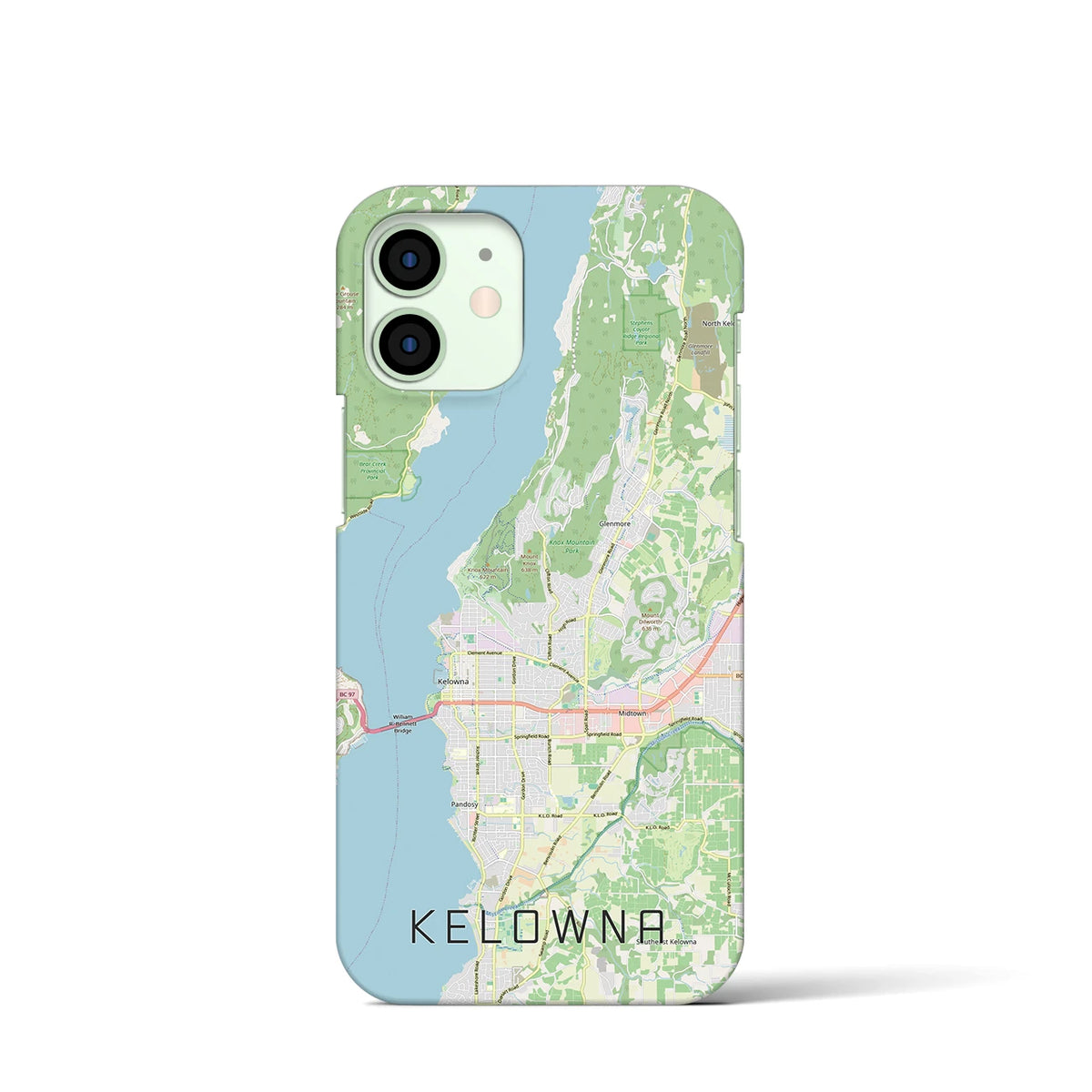 【ケロウナ（カナダ）】地図柄iPhoneケース（バックカバータイプ）