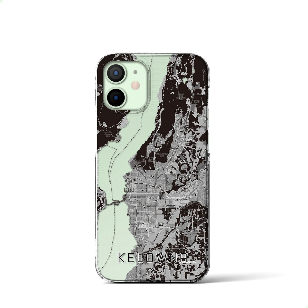 【ケロウナ（カナダ）】地図柄iPhoneケース（クリアタイプ）