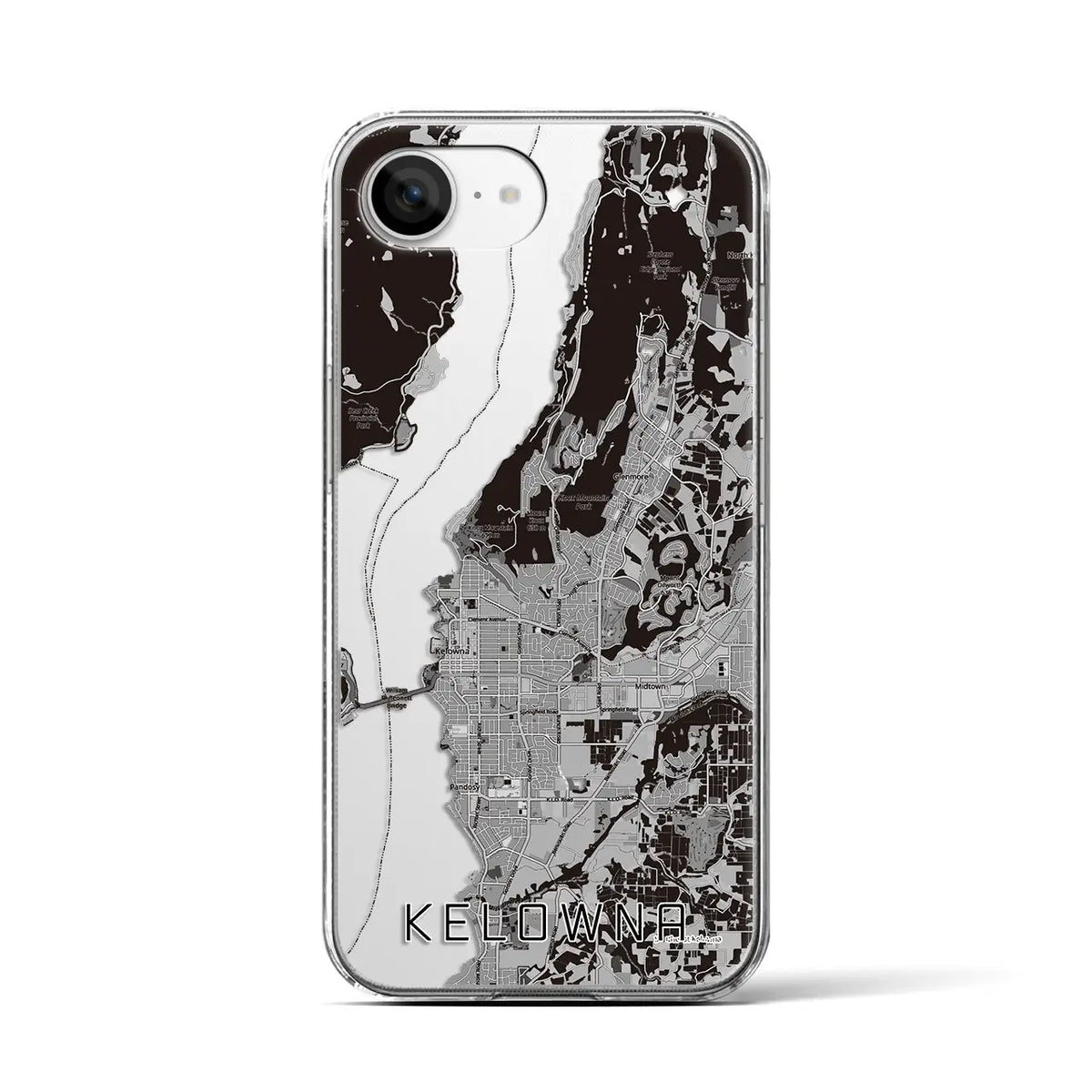 【ケロウナ（カナダ）】地図柄iPhoneケース（クリアタイプ）