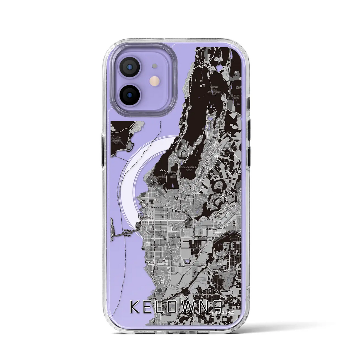 【ケロウナ（カナダ）】地図柄iPhoneケース（MagSafeタイプ）
