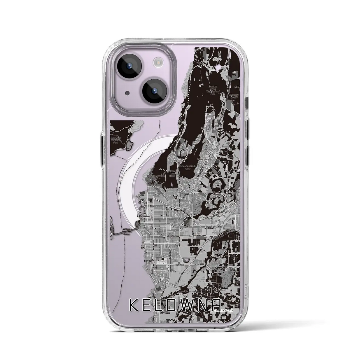 【ケロウナ（カナダ）】地図柄iPhoneケース（MagSafeタイプ）