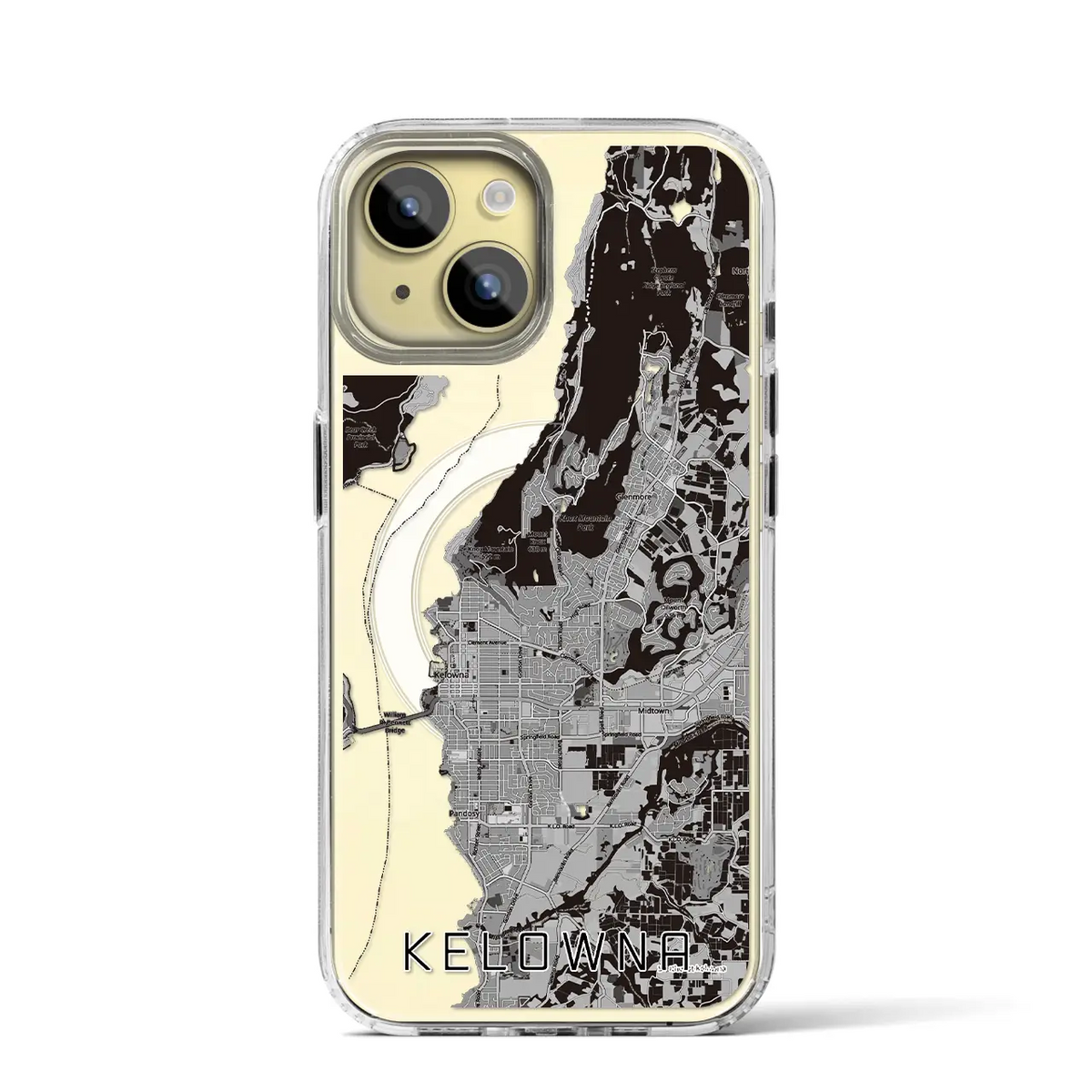 【ケロウナ（カナダ）】地図柄iPhoneケース（MagSafeタイプ）