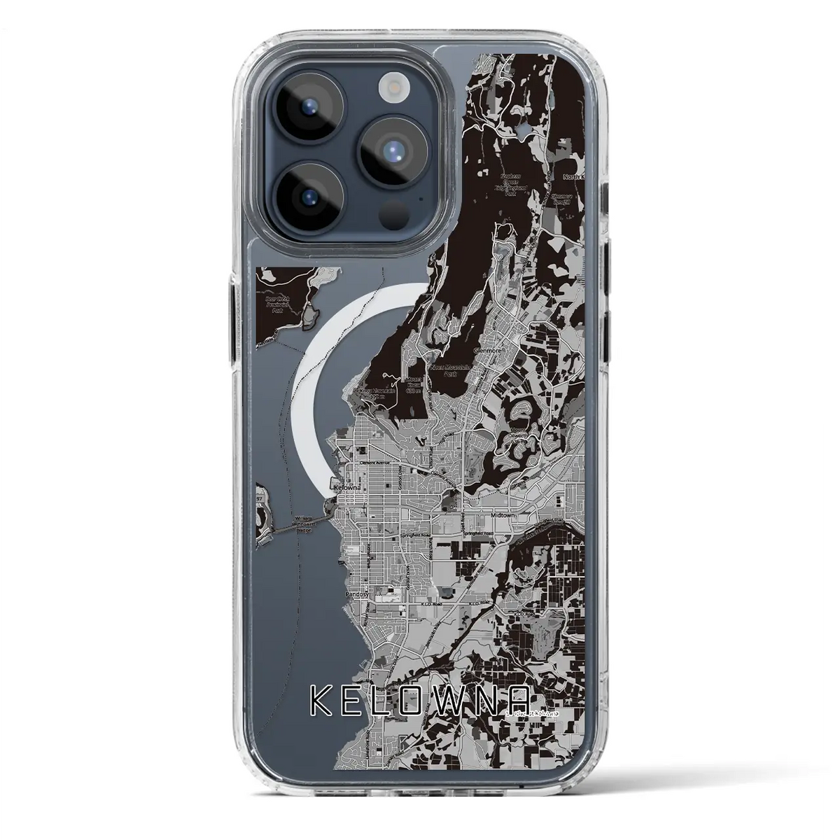 【ケロウナ（カナダ）】地図柄iPhoneケース（MagSafeタイプ）