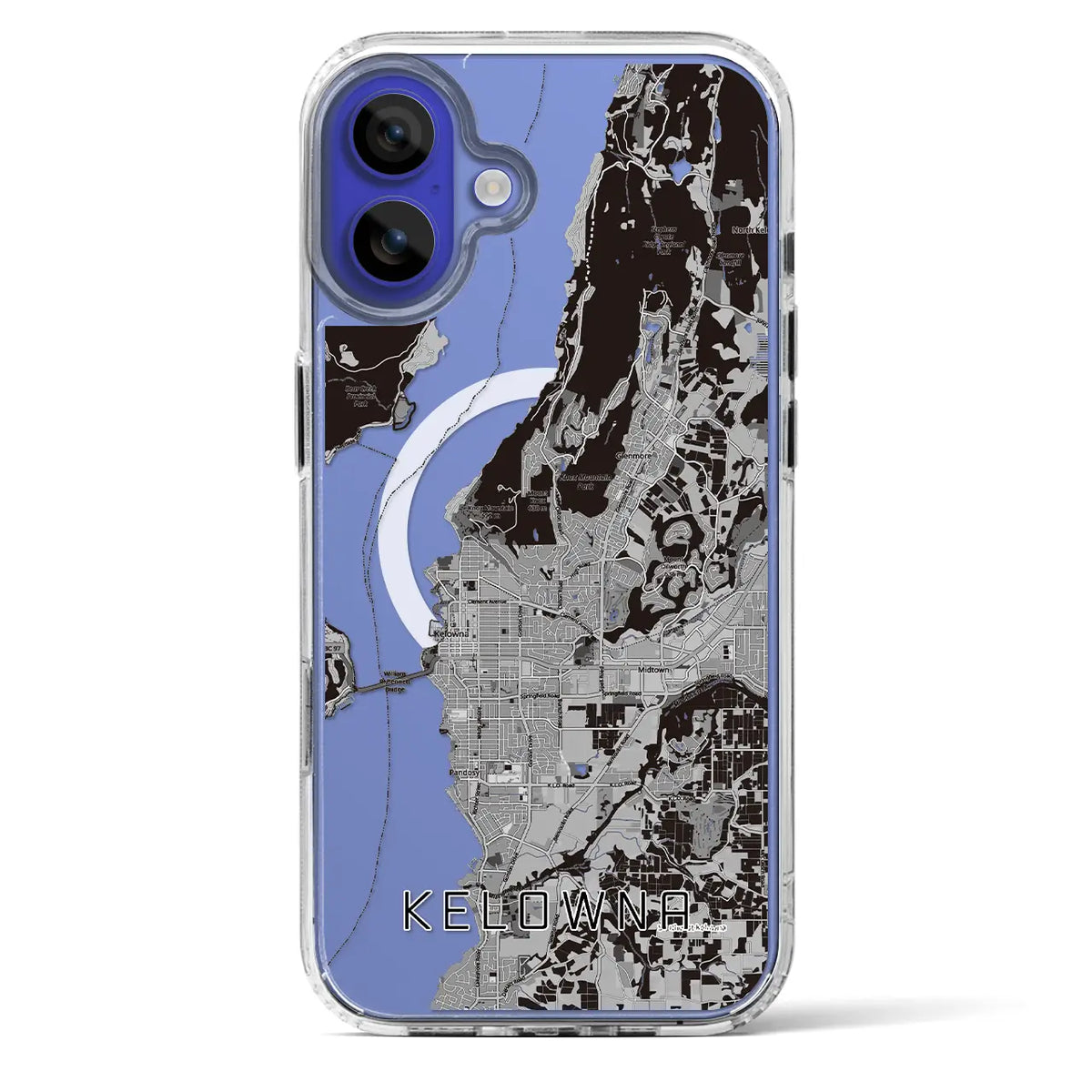 【ケロウナ（カナダ）】地図柄iPhoneケース（MagSafeタイプ）
