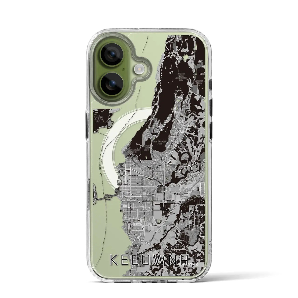 【ケロウナ（カナダ）】地図柄iPhoneケース（MagSafeタイプ）