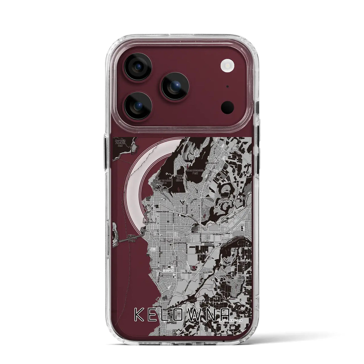 【ケロウナ（カナダ）】地図柄iPhoneケース（MagSafeタイプ）