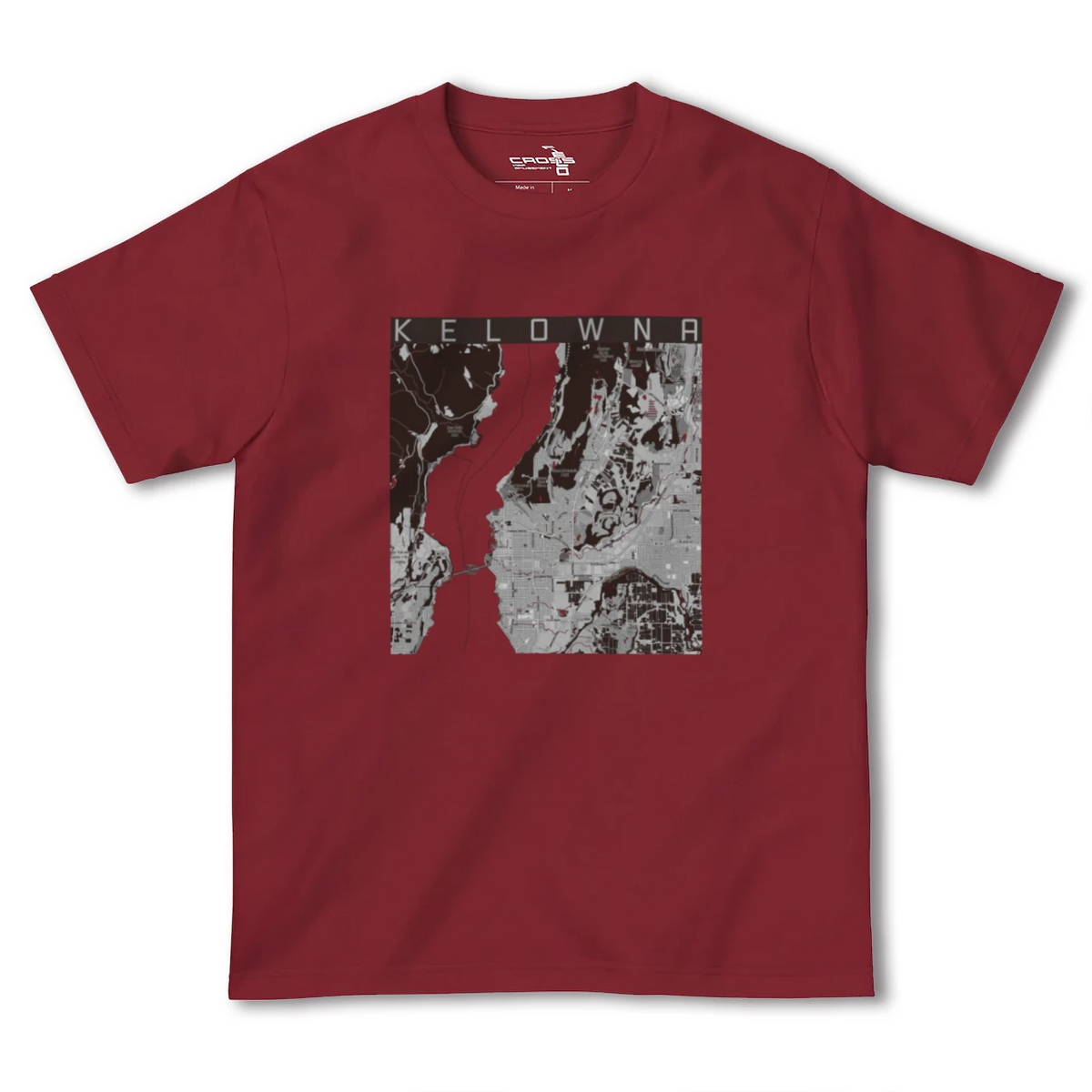 【ケロウナ（カナダ）】地図柄ヘビーウェイトTシャツ