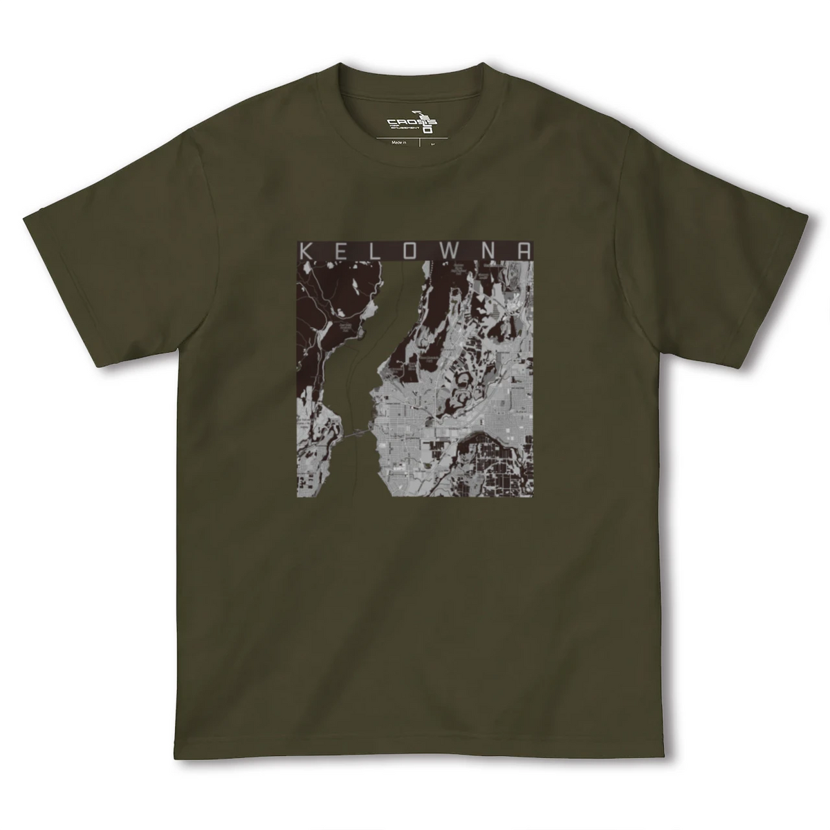 【ケロウナ（カナダ）】地図柄ヘビーウェイトTシャツ