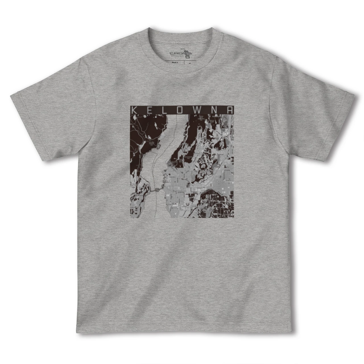 【ケロウナ（カナダ）】地図柄ヘビーウェイトTシャツ