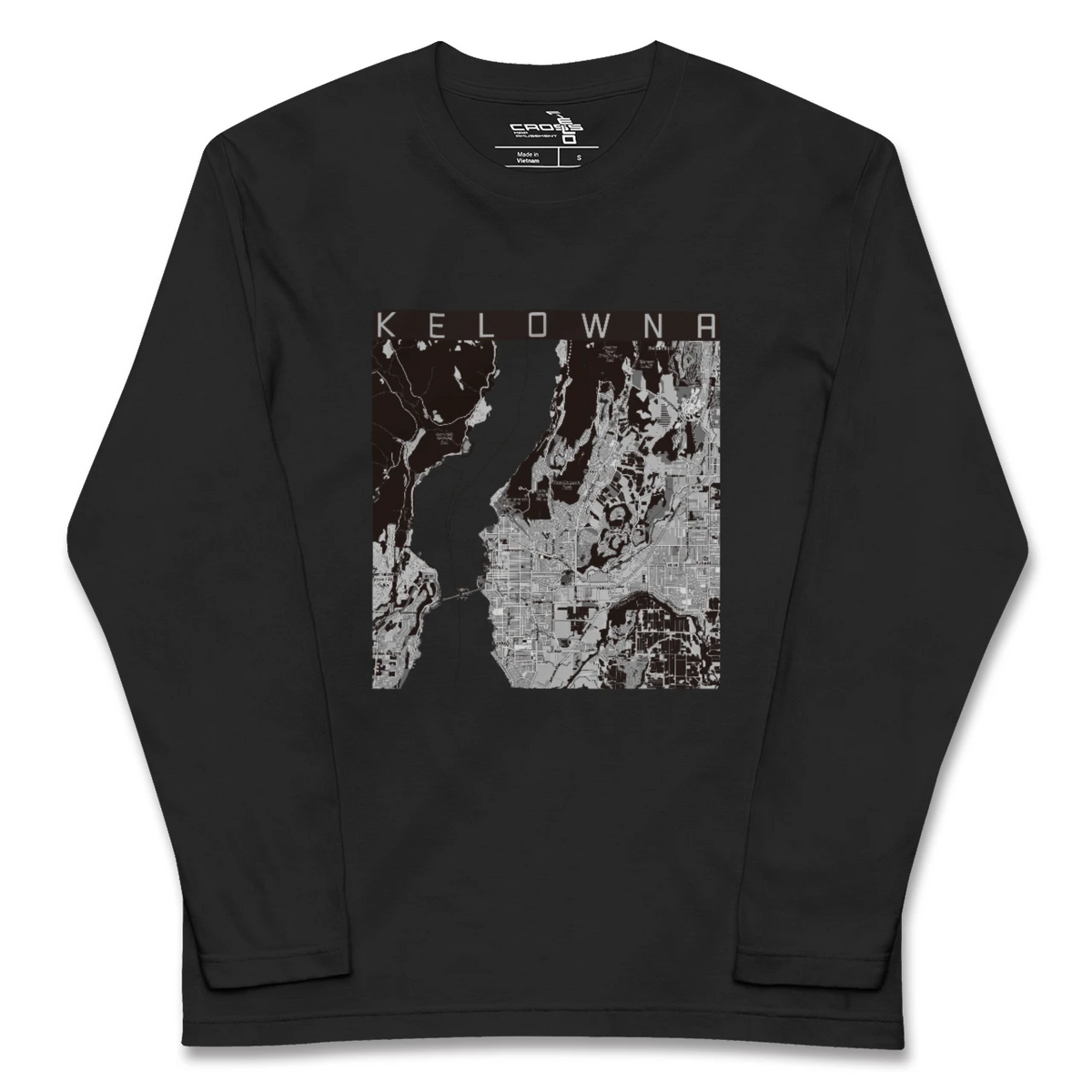 【ケロウナ（カナダ）】地図柄ロングスリーブTシャツ