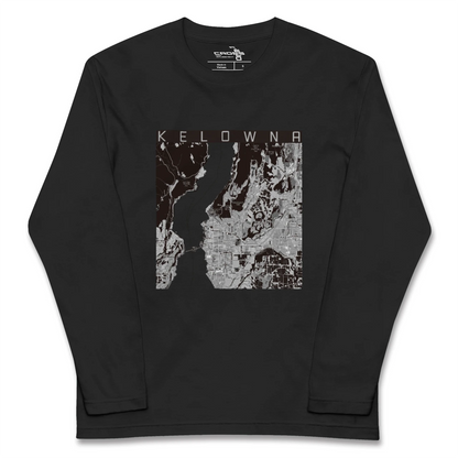 【ケロウナ（カナダ）】地図柄ロングスリーブTシャツ