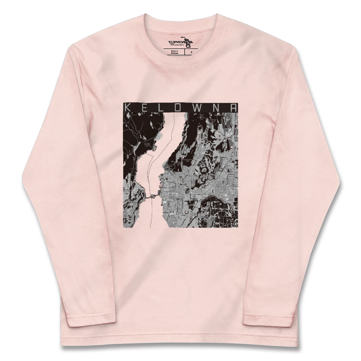 【ケロウナ（カナダ）】地図柄ロングスリーブTシャツ