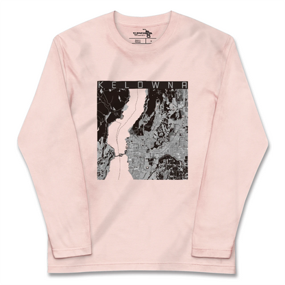 【ケロウナ（カナダ）】地図柄ロングスリーブTシャツ