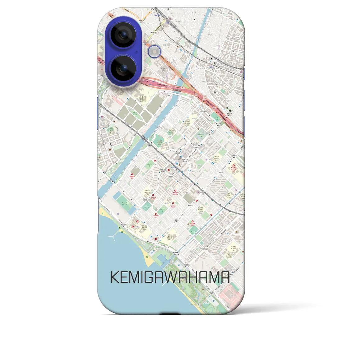 【検見川浜(千葉県)】地図柄iPhoneケース(バックカバータイプ)ナチュラル・iPhone 16 Pro Max 用