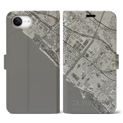 【検見川浜（千葉県）】地図柄iPhoneケース（手帳タイプ）