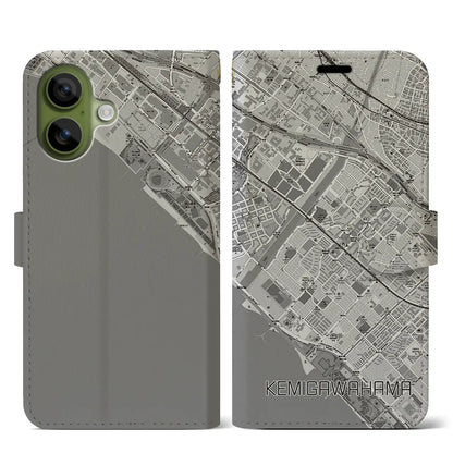 【検見川浜（千葉県）】地図柄iPhoneケース（手帳タイプ）