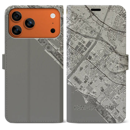 【検見川浜（千葉県）】地図柄iPhoneケース（手帳タイプ）