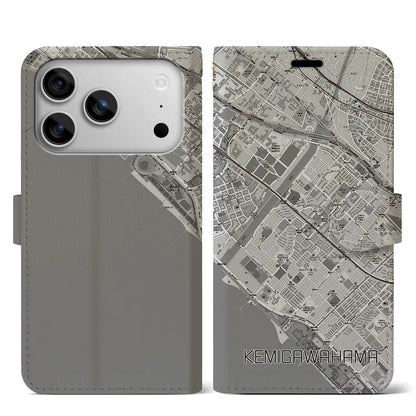 【検見川浜（千葉県）】地図柄iPhoneケース（手帳タイプ）