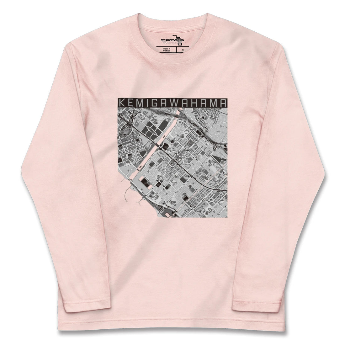 【検見川浜（千葉県）】地図柄ロングスリーブTシャツ