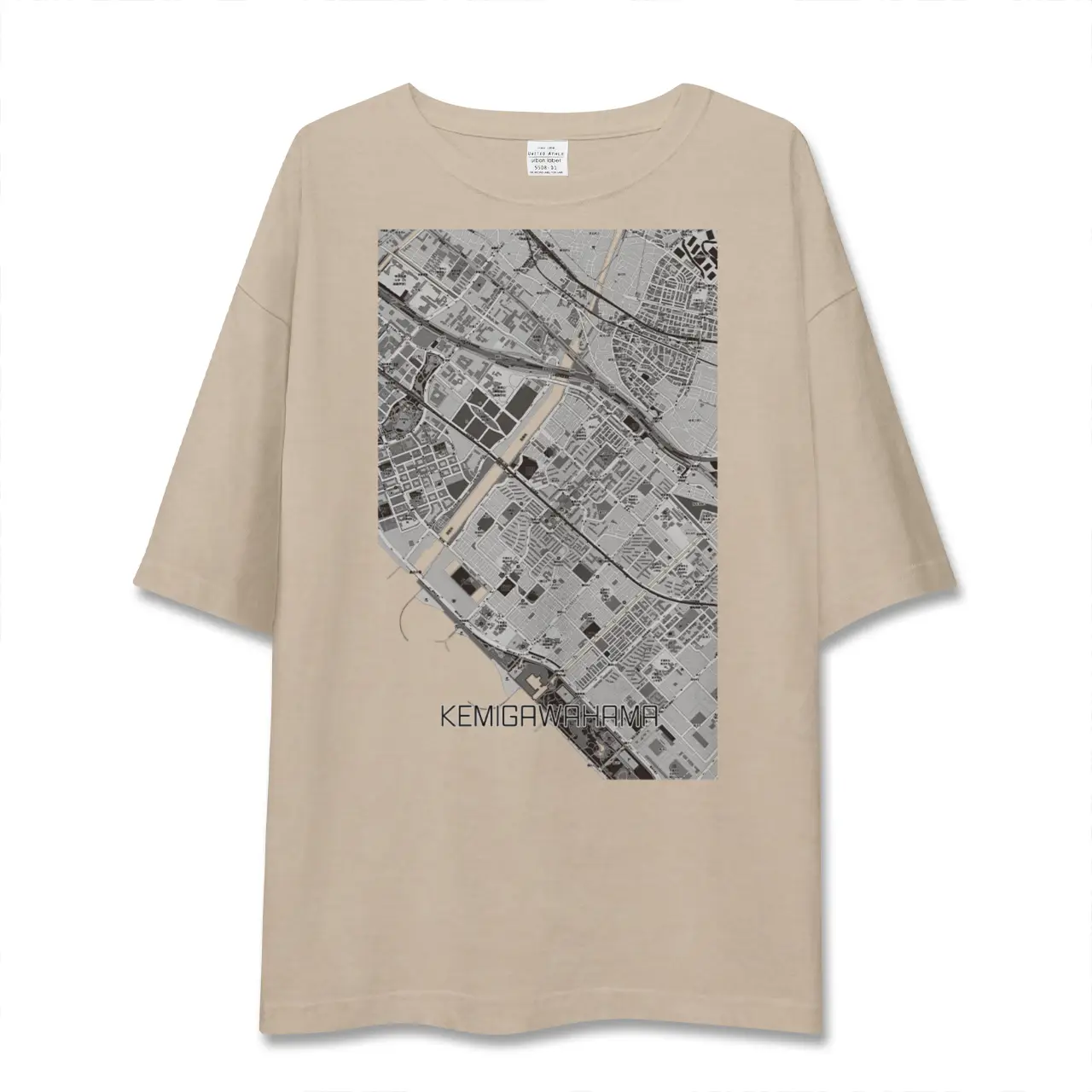 【検見川浜（千葉県）】地図柄ビッグシルエットTシャツ