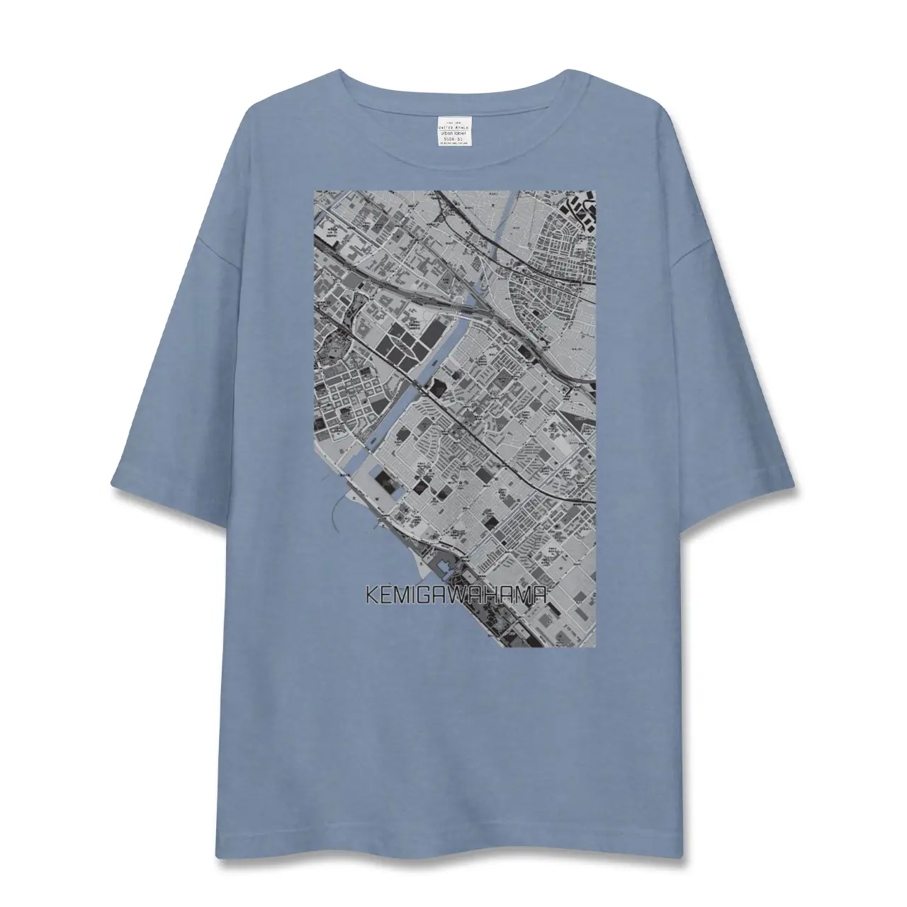 【検見川浜（千葉県）】地図柄ビッグシルエットTシャツ