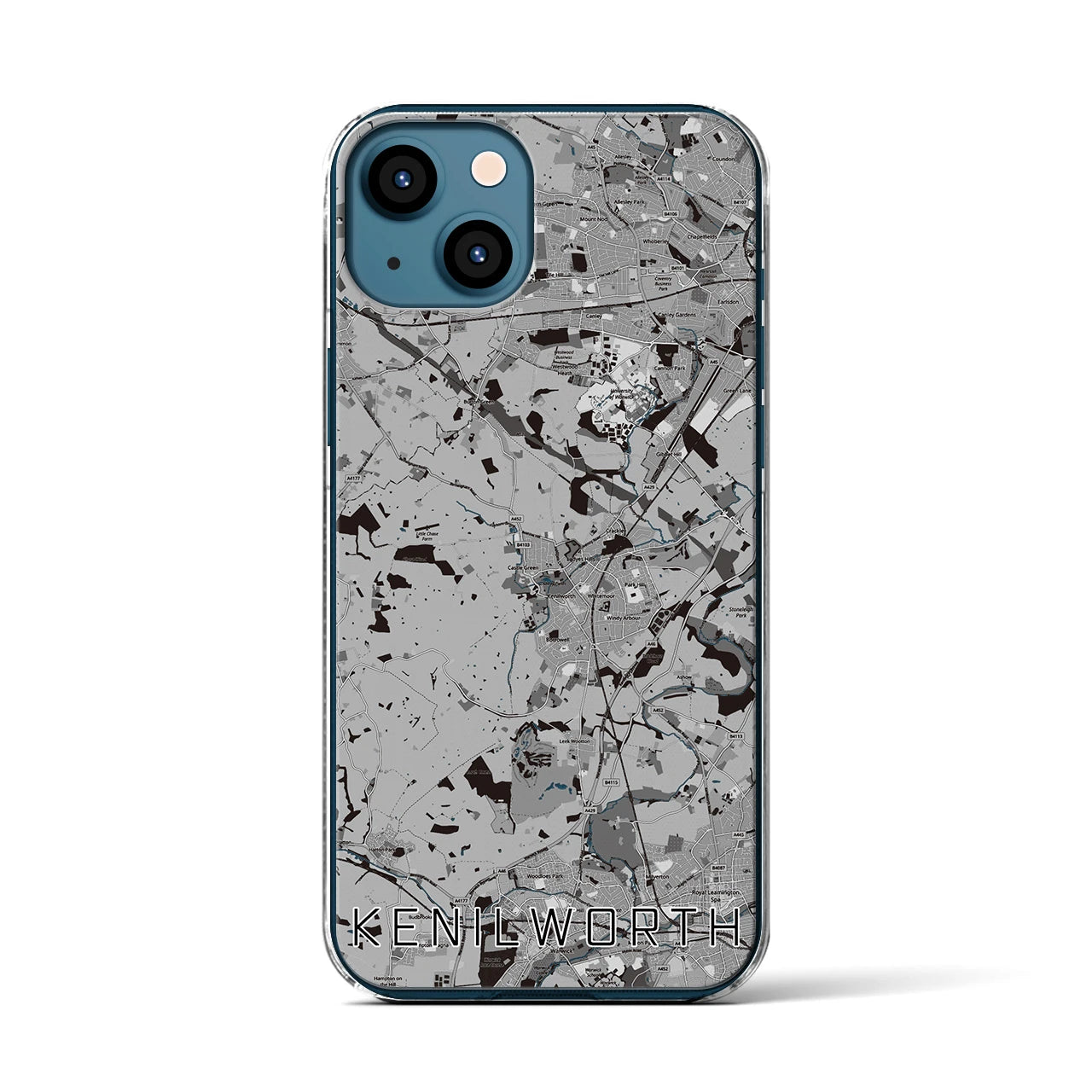 【ケニルワース（イギリス）】地図柄iPhoneケース（クリアタイプ）