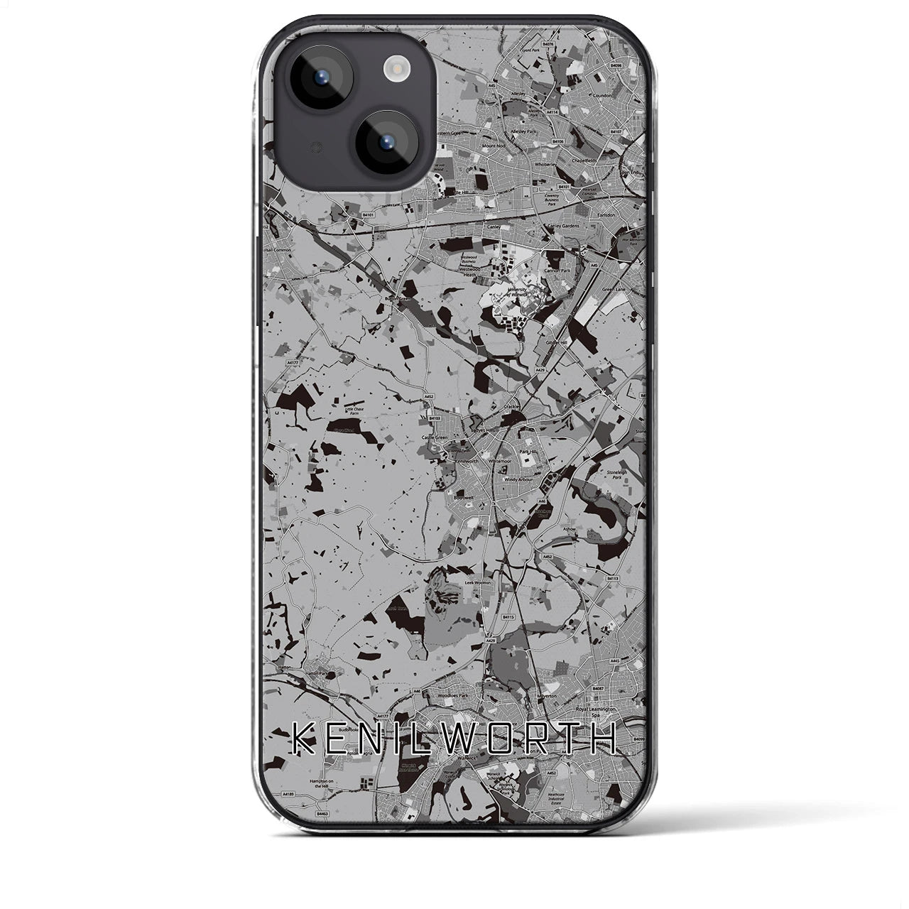 【ケニルワース（イギリス）】地図柄iPhoneケース（クリアタイプ）