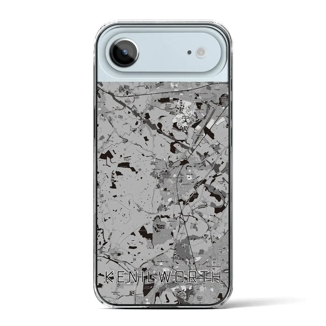 【ケニルワース（イギリス）】地図柄iPhoneケース（クリアタイプ）モノトーン・iPhone 17 Pro Max 用