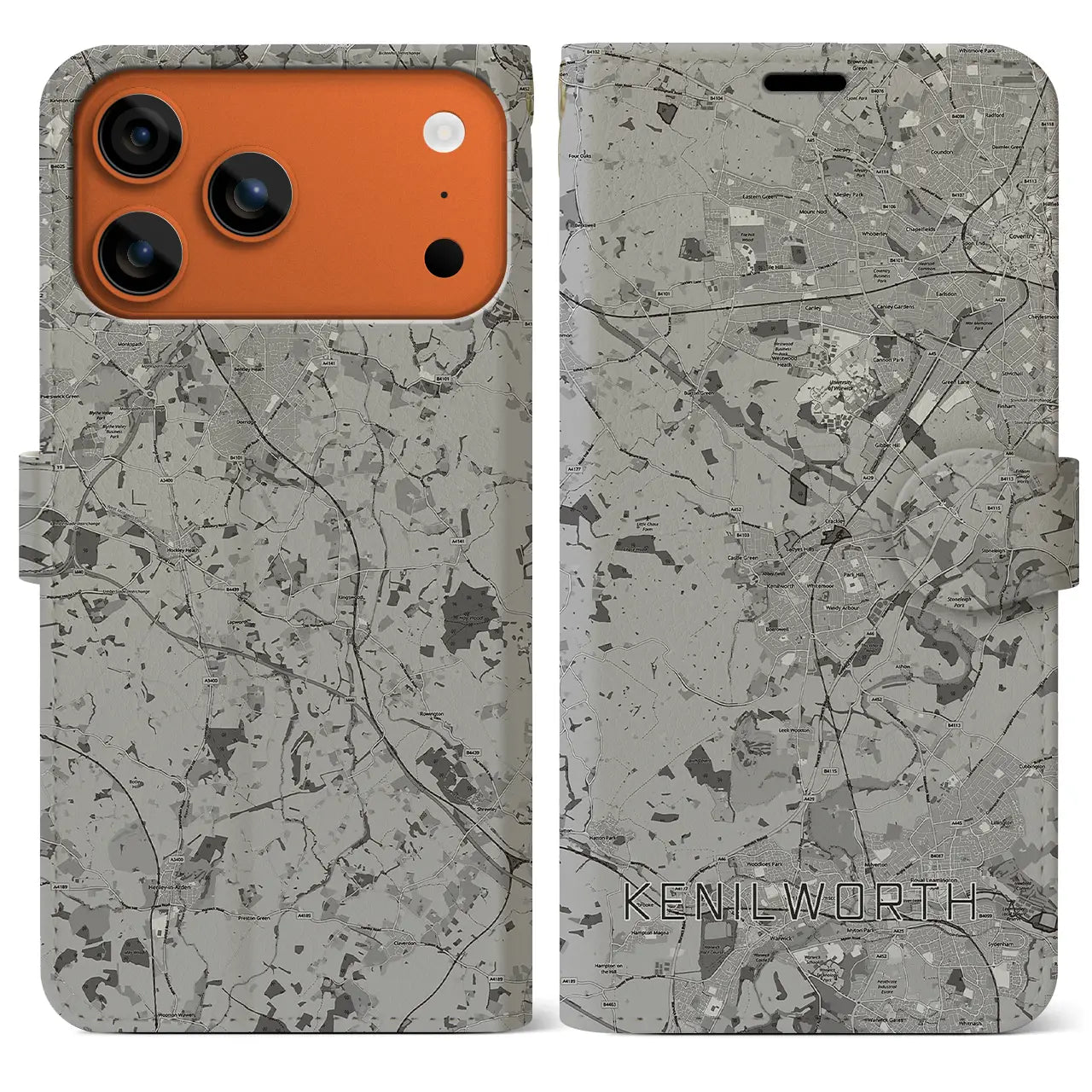 【ケニルワース（イギリス）】地図柄iPhoneケース（手帳タイプ）