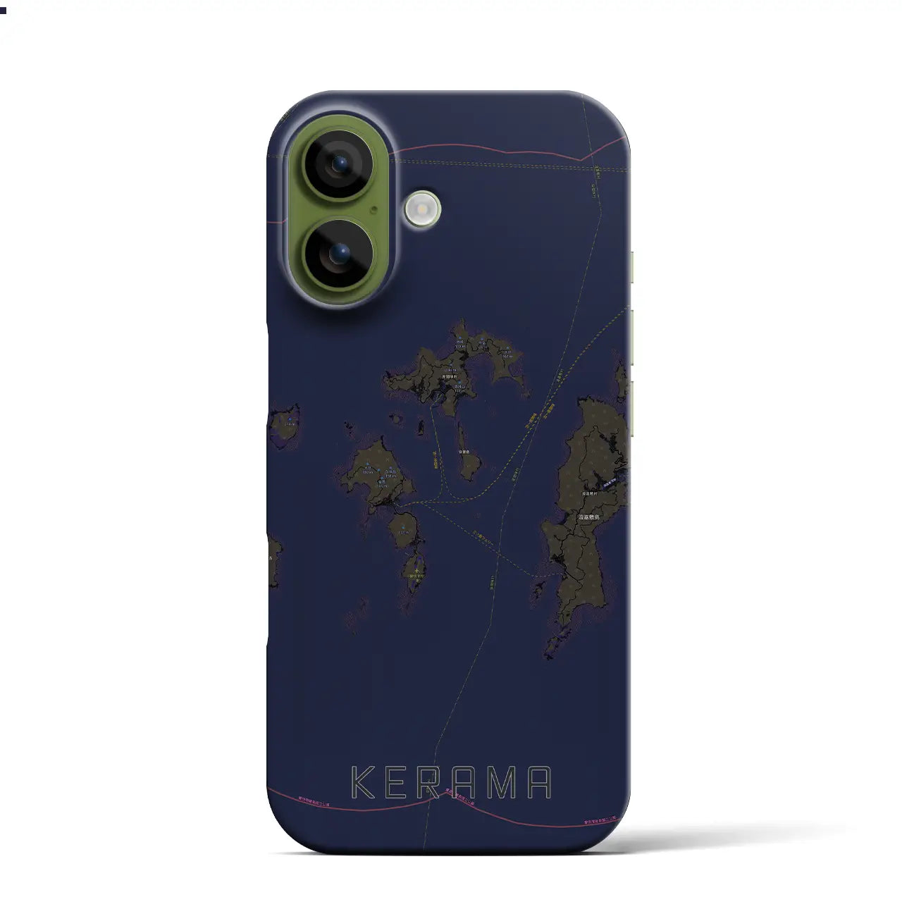 【慶良間（沖縄県）】地図柄iPhoneケース（バックカバータイプ）